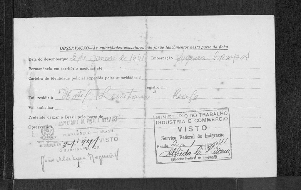 Documento de Imigração